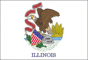 Illinois State Flag And Map...