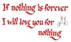 if nothing is forever