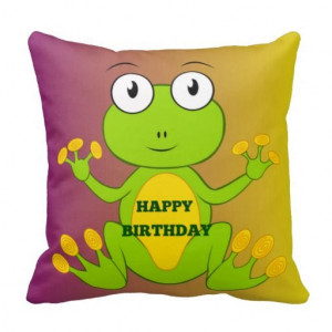 http://www.zazzle.co.uk/happy_birthday_green_frog_cushion ...