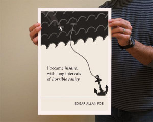 Book Quote Edgar Allan Poe Poster Illustration by Evan Robertson