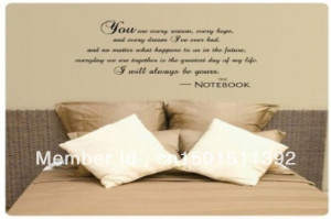 ... Quote Vinyl Love The Notebook Large Nice Wall Sticker(China (Mainland