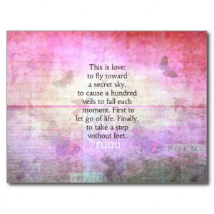 Rumi quote.Spiritual, Inspirational LOVE art Postcard