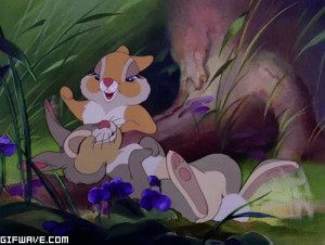 Gif Bambi disney conejo de dibujos animados thumper