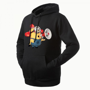 Despicable Me 2 More Minions fire alarm logo pullover hoodie details: