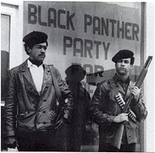Black Panther Party founders Bobby Seale and Huey P. Newton standing ...