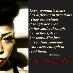 Every woman’s heart has different instructions
