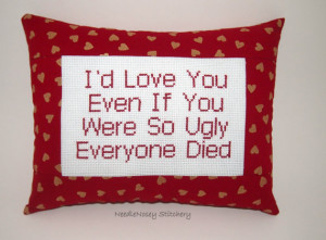 ... -stitch-pillow-funny-quote-red-and-gold-pillow-ugly-love-quote_o.jpg