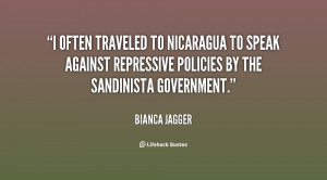 often traveled to Nicaragua to speak against repressive policies by ...