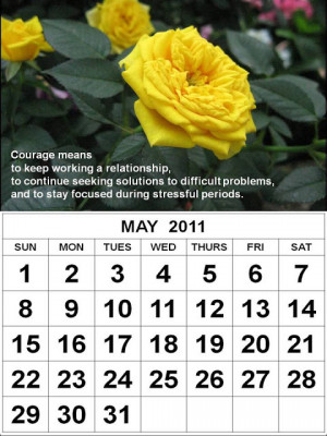 ... May 2011 Calendar with inspirational quote or encouragement quote