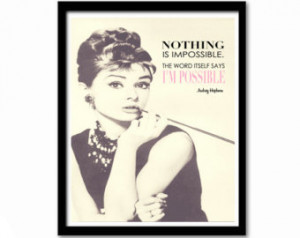 ... Quote, Nothing is Impossible, Inspirational Quote, Home Decor, Girly