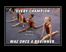 Gymnastique affiche Gabby Douglas g ymnaste Champion olympique Photo ...