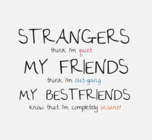 Strangers think i am quiet,My friends think i am out-going, My best ...