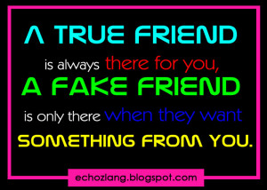 true friend is always there for you a fake friend is only there when ...