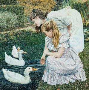 John D Lennox Feeding The Geese