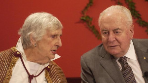 Margaret and Gough Whitlam pictured at the opening of the Nelson Meers
