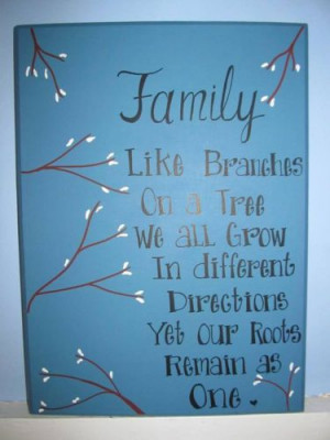 ... Handmade Family like Branches on Tree Quote Wood Sign - Rustic Decor