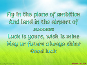 Fly in the plane of ambition...