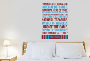 Home West Ham Bobby Moore Quote Wall Sticker