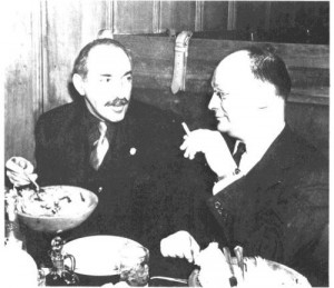 Cash with his publisher, Alfred A. Knopf (left), a short time ...