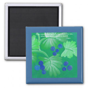 Blue berries and Green Leaves Quotation Magnet