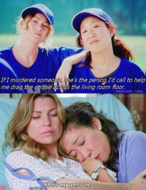 just want a friendship like Christina Yang and Meredith Grey have on ...