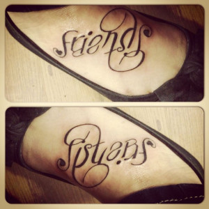 Sisters Friends ambigram tattoo idea