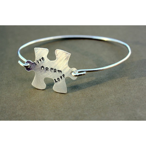 Bracelet Quote : Puzzle Bracelet, Custom Silver Cuff, Love ...