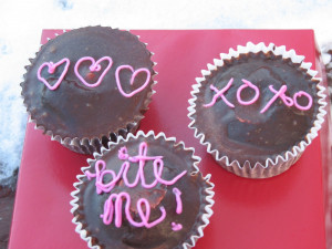 These sassy cupcakes were a custom order and are chocolate, stuffed ...