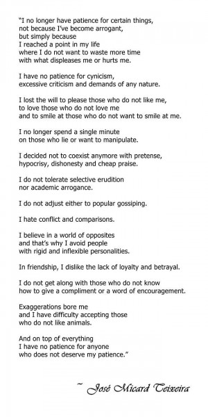 José Micard Teixeira I no longer have patience