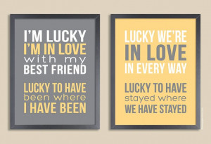 ... quote, message, vows ) yellow & grey, custom colors, Lucky Jason Mraz