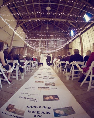 14 Unique Aisle Runners: timeline fulll of dates amd photos