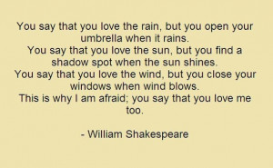 love, quote, rain, sun, william shakespeare, wind