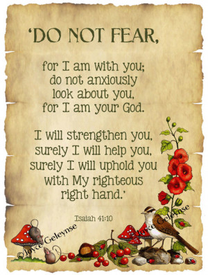 Bible Verse, Isaiah, Do Not Fear: Nature Art, Bird, Flowers, Ladybugs ...