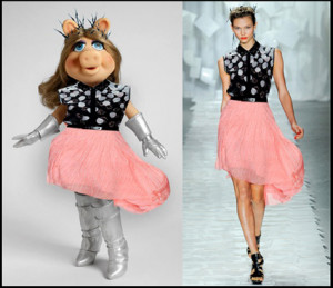 Miss Piggy in Armani, Fendi and more designers.