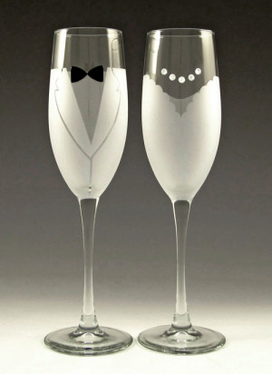 eventsstyle.com 10945 Elegant wedding glasses for bride and groom 2014