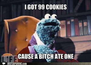 Funny Cookie Monster caption