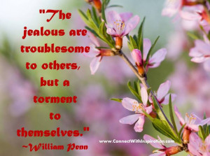 ... quote, The Jealous Are Troublesome To Others, quote with flower
