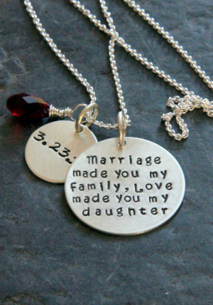 ... Stepdaughter , Marriage, Mother, Gift from Groom's Mom, NEcklace