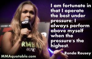 ... under pressure i always perform above myself when the pressure s the