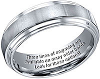 wedding band engraved with a personal inscription. Machine engraved ...