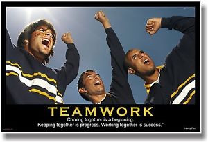 NEW-Motivational-TEAMWORK-POSTER-Henry-Ford-Quote-Sports-Fan-Cheer ...