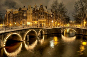 Netherlands, Amsterdam in the snow