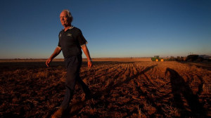 , on his farm in Narembeen 300km east of Perth yesterday, is planting ...