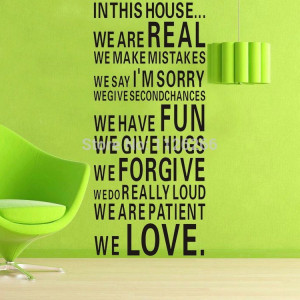 HOUSE FULL OF LOVE AND FUN -Vinyl Wall Lettering Stickers Quotes and ...