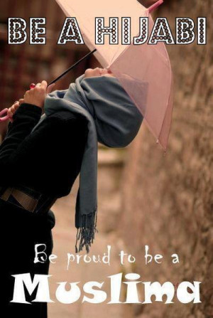 hijab, islam, muslimah, pink, proud, quote, quran, smile, text ...