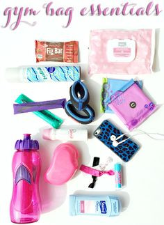 Gym Bag Essentials via www.hairsprayandhighheels.com #UByKotex #PMedia ...