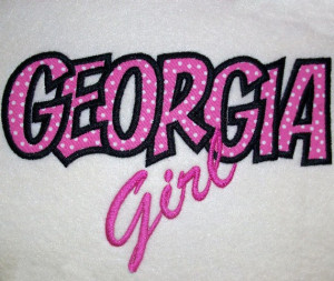 Georgia Girl Embroidery Machine Applique Design 10344