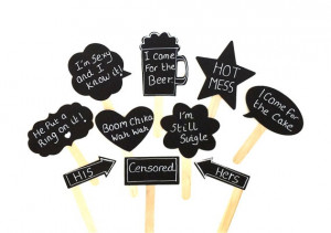 Wedding Chalkboard Photo Booth Props Cute Speech Bubble Props Chalk ...