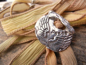 Angel Wings Jewelry, Silk Wrap Bracelet, Inspirational Quote Jewelry