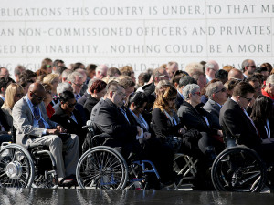 veterans attend the dedication ceremony of the American Veterans ...
